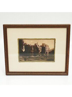 Vintage British Framed Postcard Gladstone Hawarden Castle Vintage Wall Decor